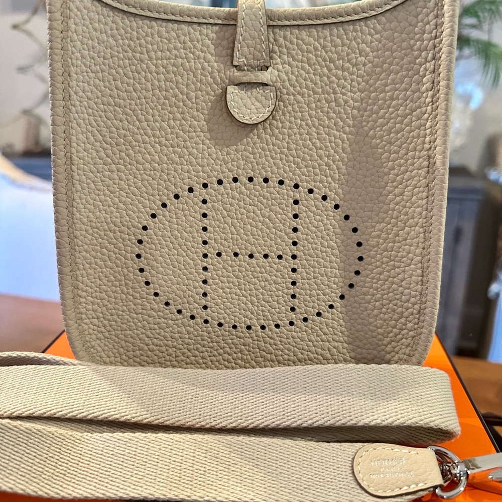 Cream Leather Crossbody Bag